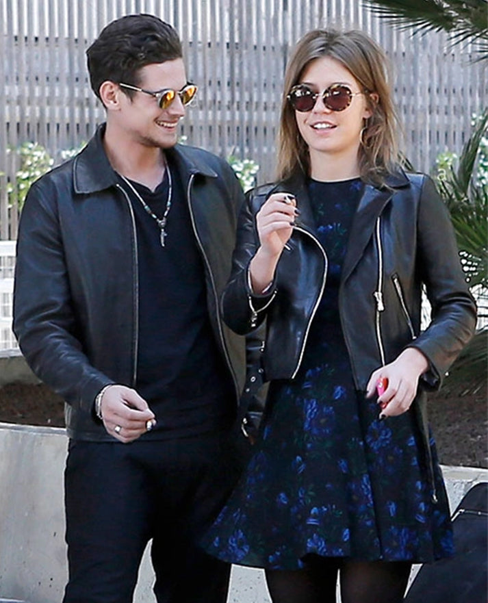 Adele Exarchopoulos Black Leather Jacket