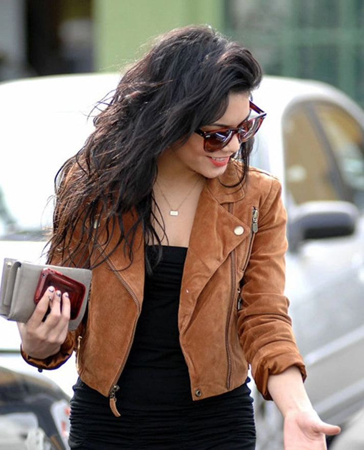 Vanessa Hudgens Brown Suede Leather Jacket