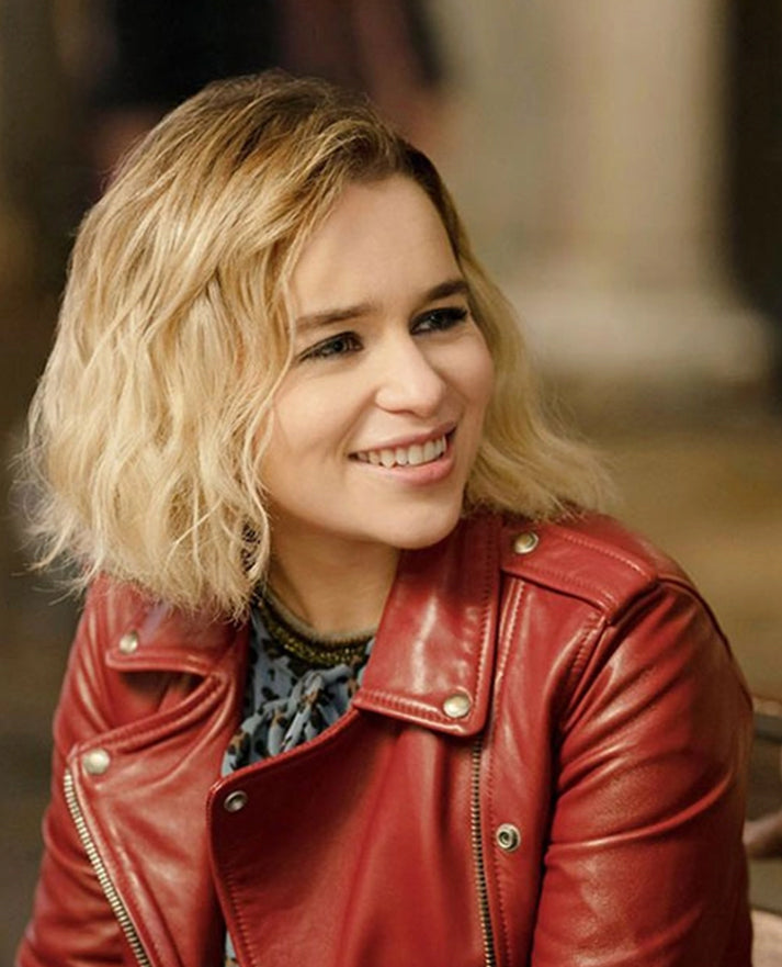 Emilia Clarke Last Christmas Biker Leather Jacket