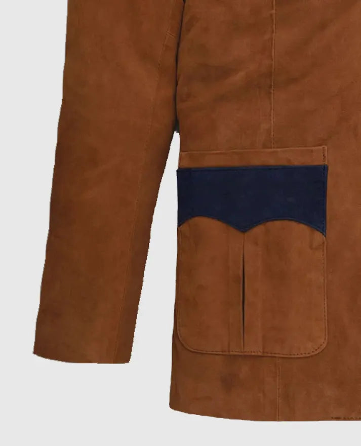 Men's Suede Leather Western Blazer