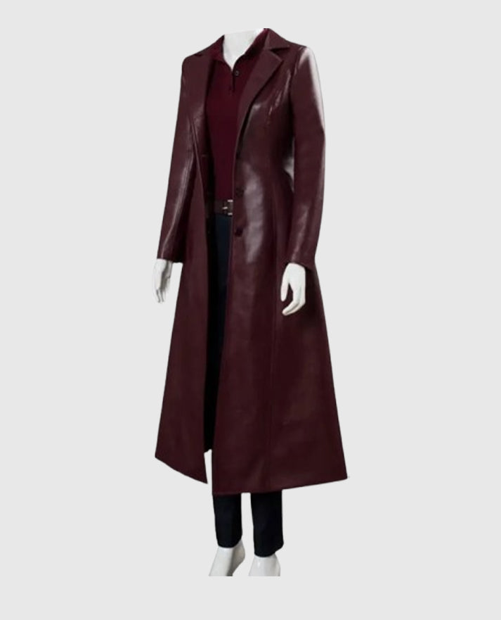 Dark Phoenix Jean Grey Maroon Leather Coat
