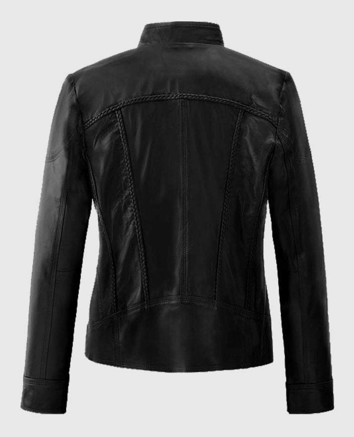 Women's Black Clova Leather Jacket