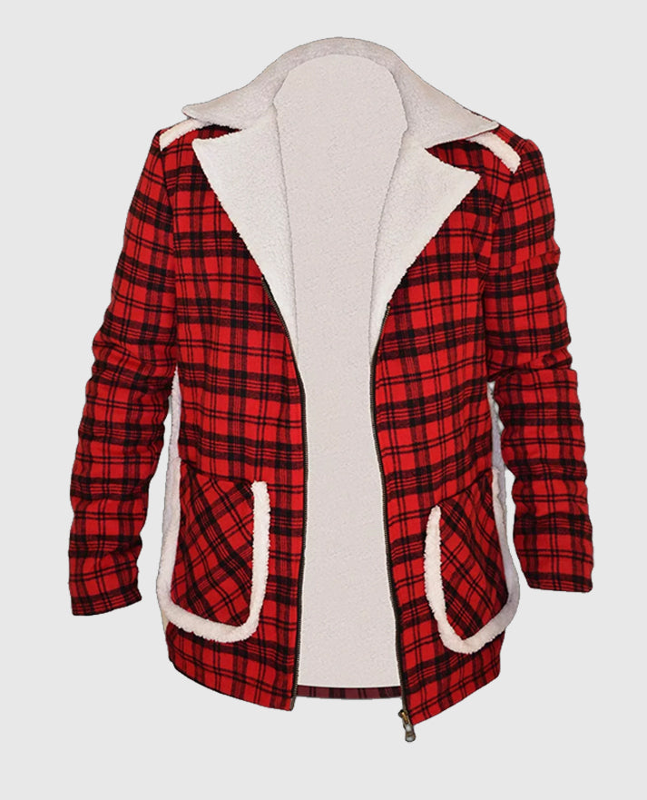 Deadpool Ryan Reynolds Red Shearling Jacket