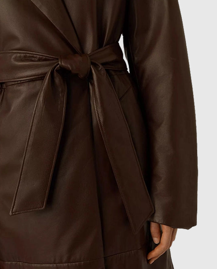 Women's Leather 90's Vintage Long Coat