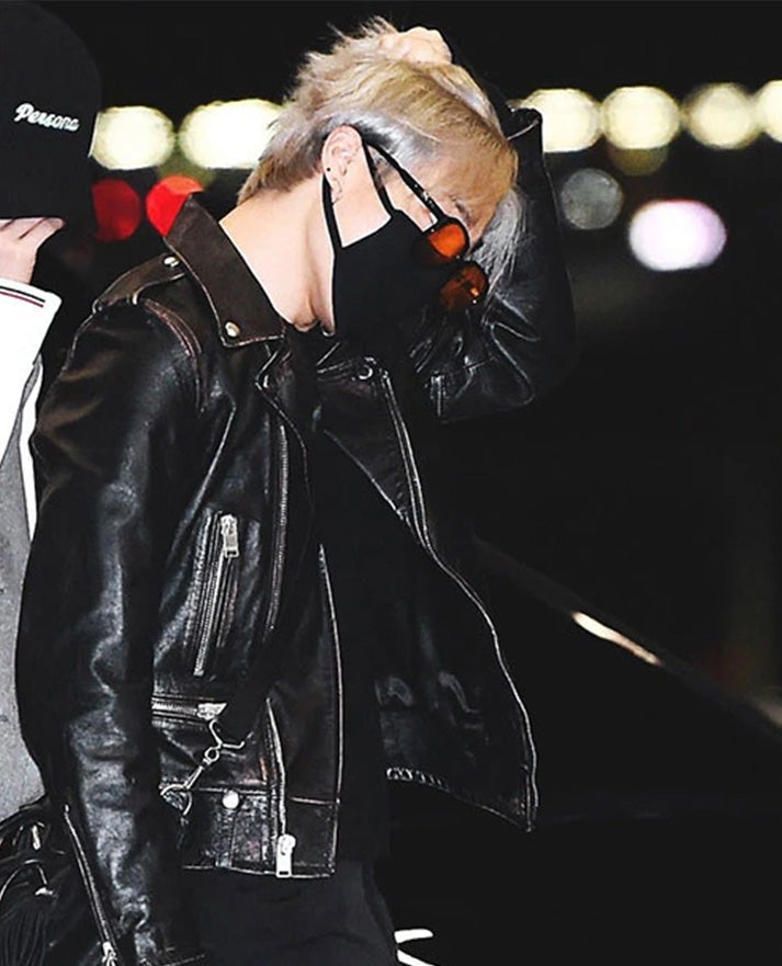Jimin Black Leather Jacket