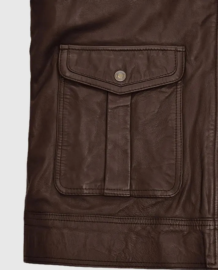 Men's Leather Retro Style Brown Jacket