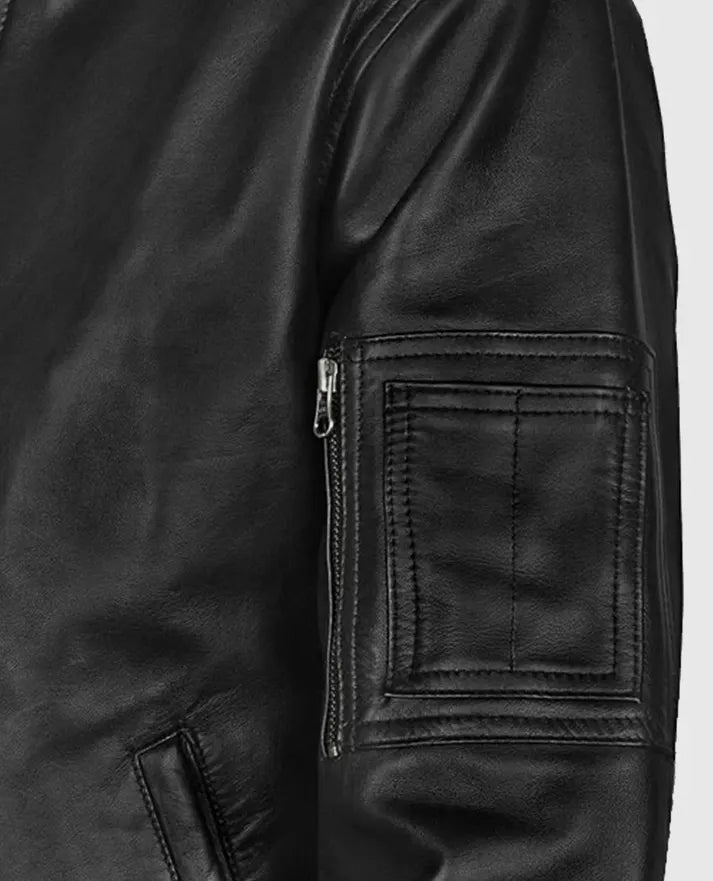 MA-1 Bomber Leather Jacket for Men