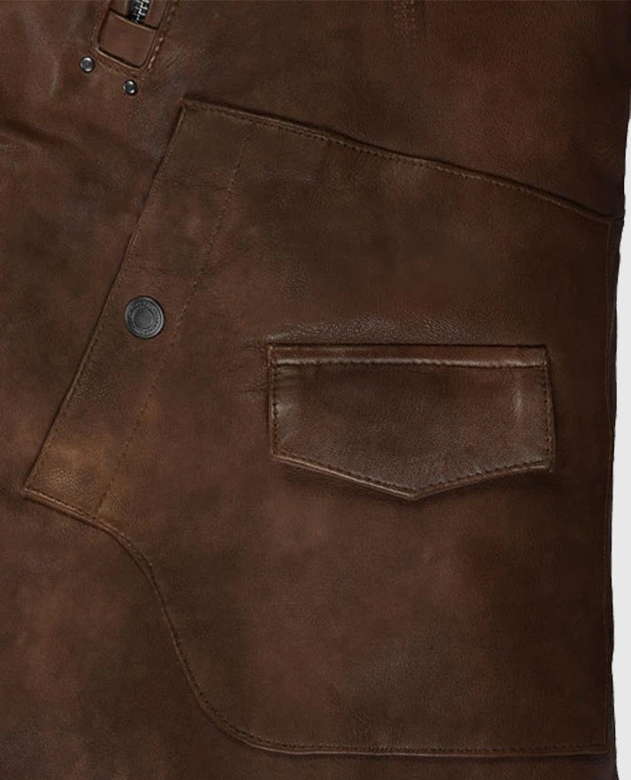 Men's Falcon Spanish Brown Rider Leather Jacket