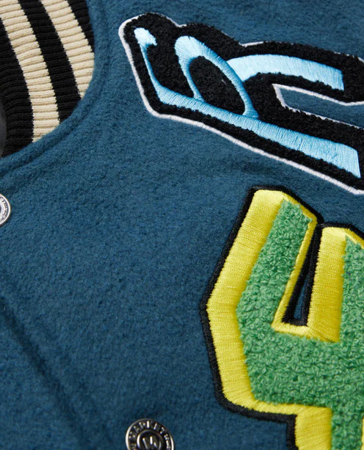 Market Varsity Overload Blue and White Varsity Jacket