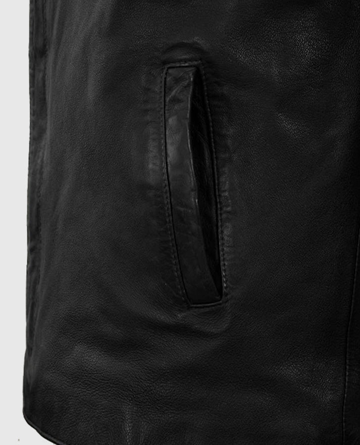 Men's Motorad Biker Black Leather Jacket