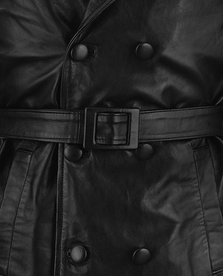 Men's Vintage Trench 1970's Leather Coat