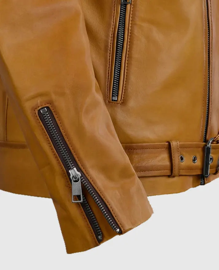 Men's Caramel Brown Rutland Riding Leather Jacket