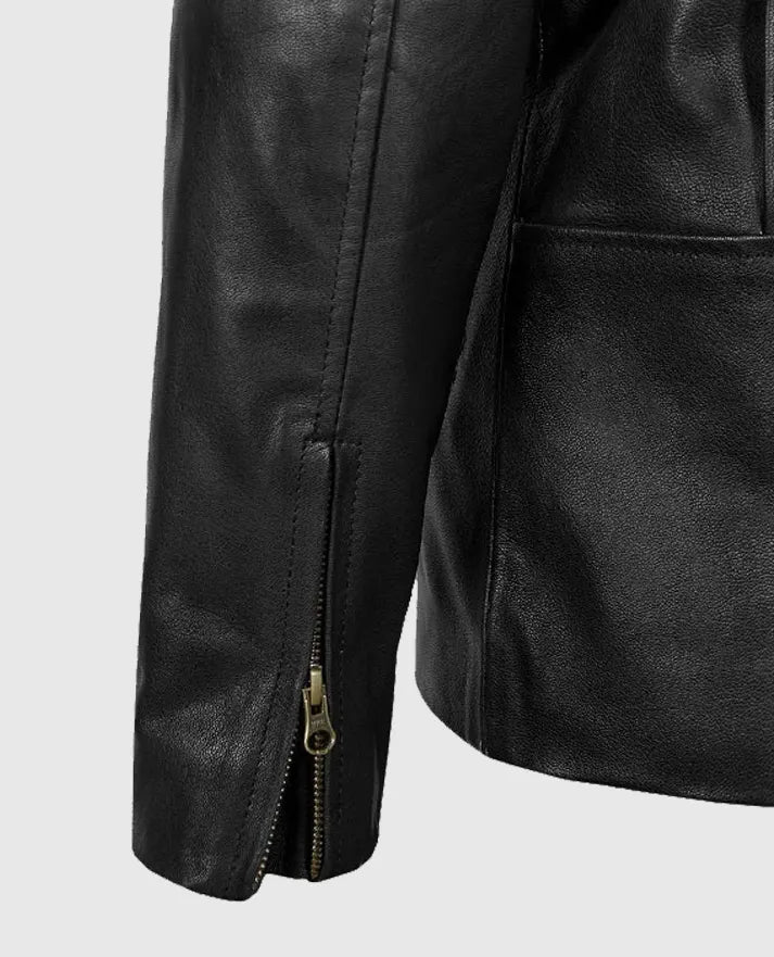 Men's Slim Fit Black Leather Jacket