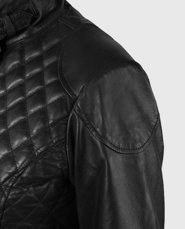 Emily Blunt Black Quilted Jacket