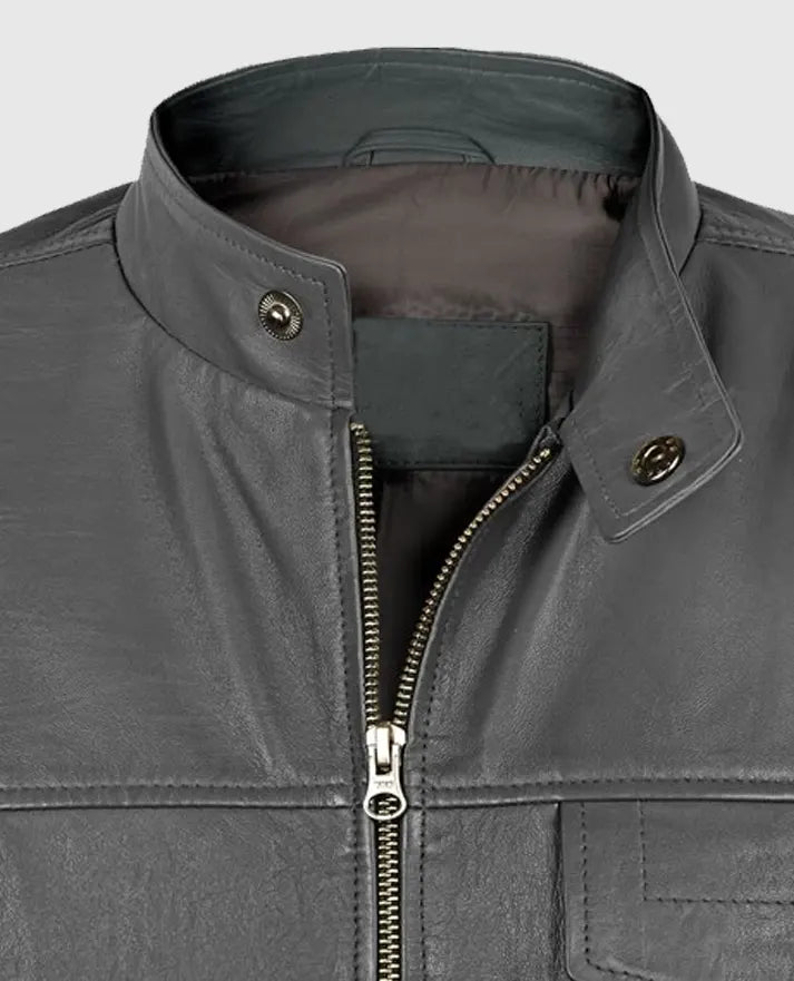 Shia Labeouf Transformers 3 Gray Leather Jacket