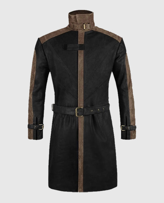 Aiden Pearce Watch Dog Leather Trench Long Coat