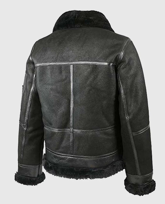 Aviator B16 Sheepskin Black Shearling Jacket For Men