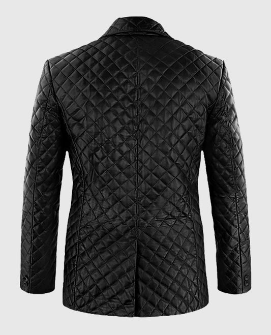 Bocelli Quilted Leather Blazer For Men