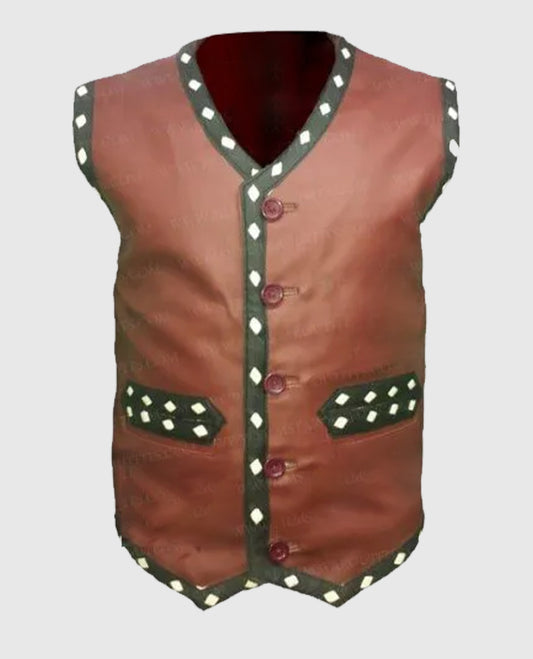 The Warriors Leather Vest with Patches