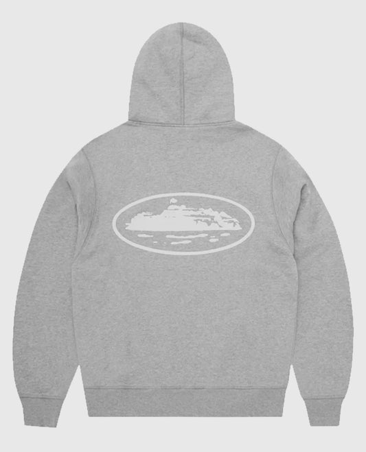 Corteiz Island Zip-Up Grey Hoodie