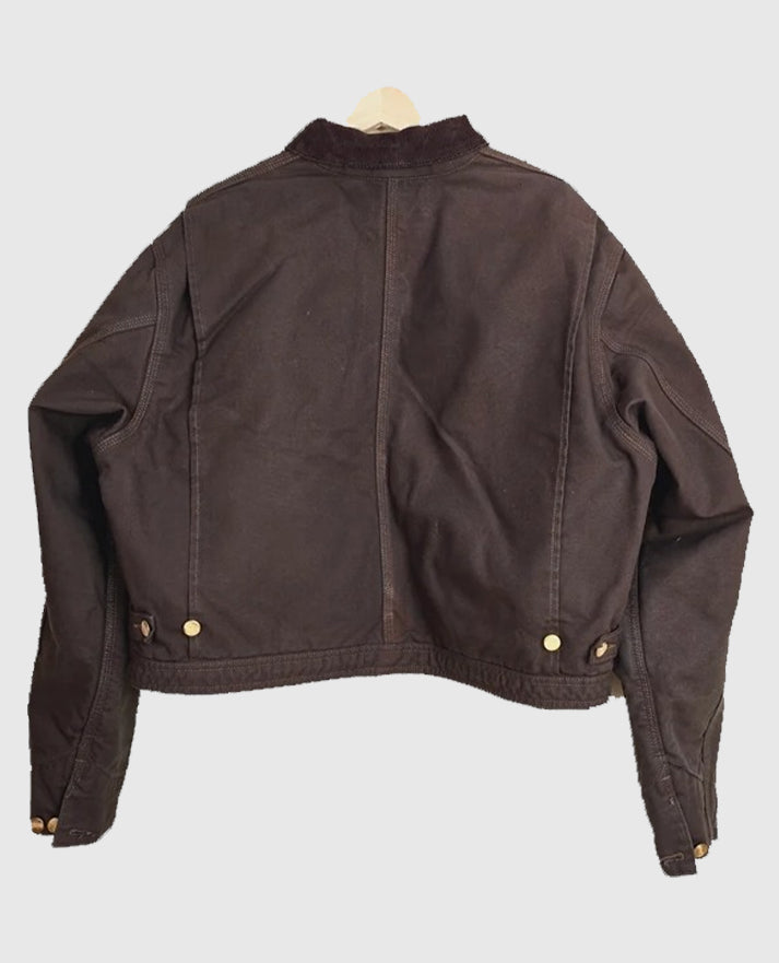 Dark Brown Vintage Carhartt x NY Yankees Crop Jacket