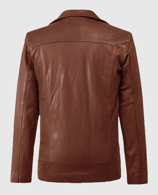Dauntless Tan Biker Leather Jacket for Men