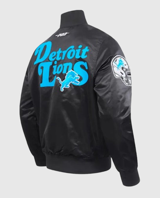 Detroit Lions Souvenir Satin Black Jacket