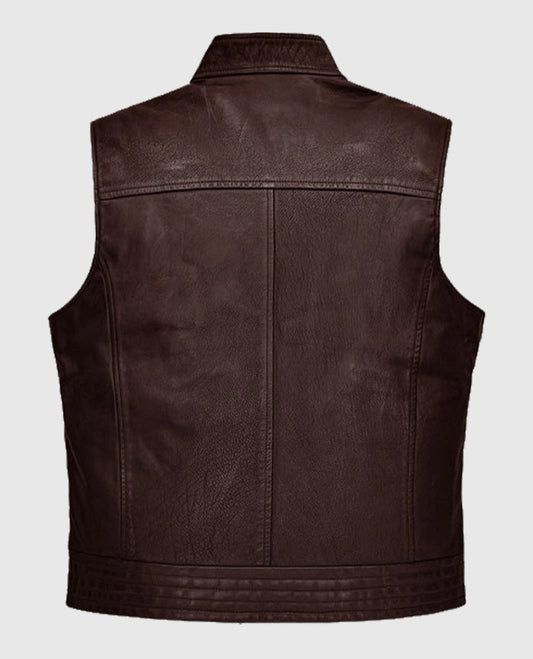 Men's Road Shaper Dark Brown Leather Vest