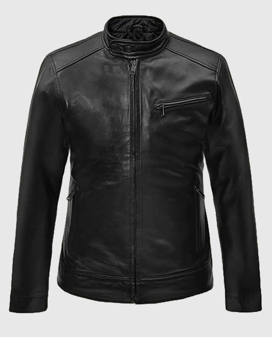 Michael Fassbender Frank Film Black Leather Jacket