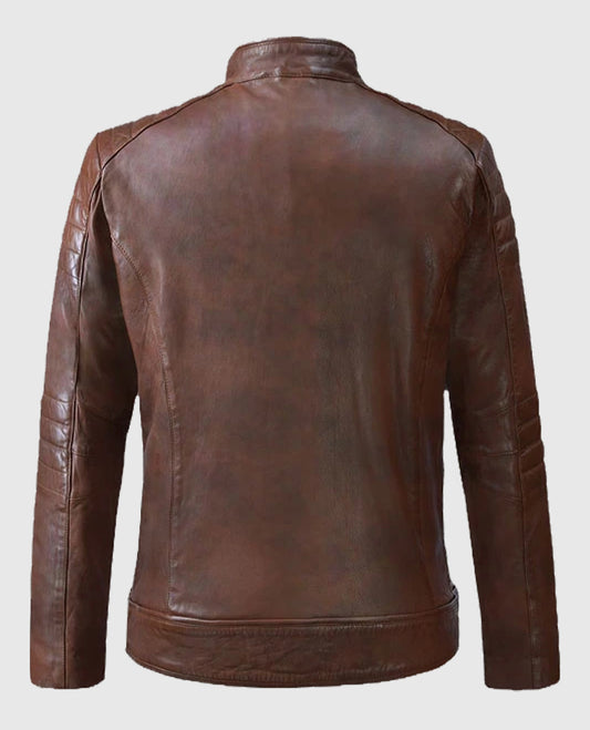 Men's Moto Firefly Leather Spanish Brown Jacket