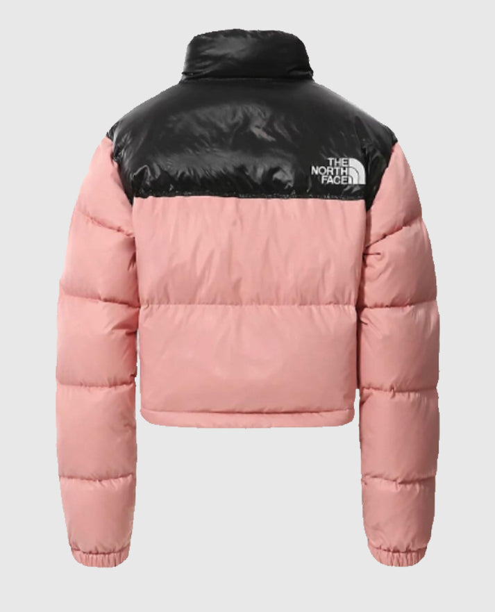North Face Pink and Black Puffer Jacket