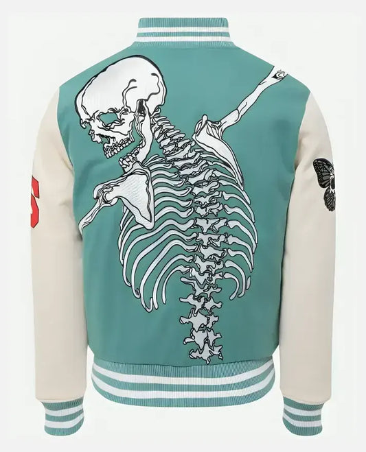 Rod Godspeed Skull Mint Varsity Jacket for Men