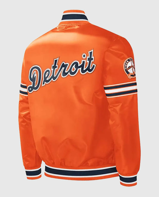 Slider Detroit Tigers Orange Satin Jacket