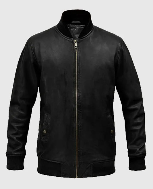 Tom Cruise Leather Black Bomber Jacket