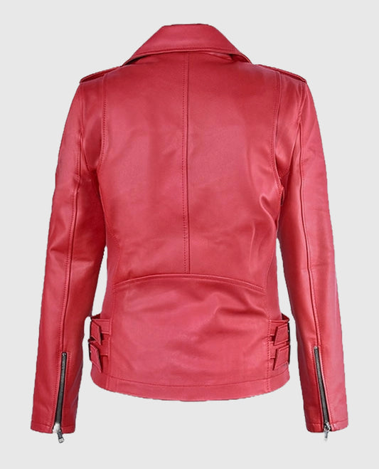 Women's Soft Red Leather Jacket