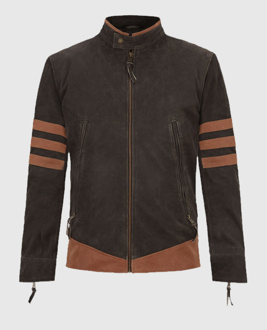 X - Men Origins Wolverine Brown Leather Jacket