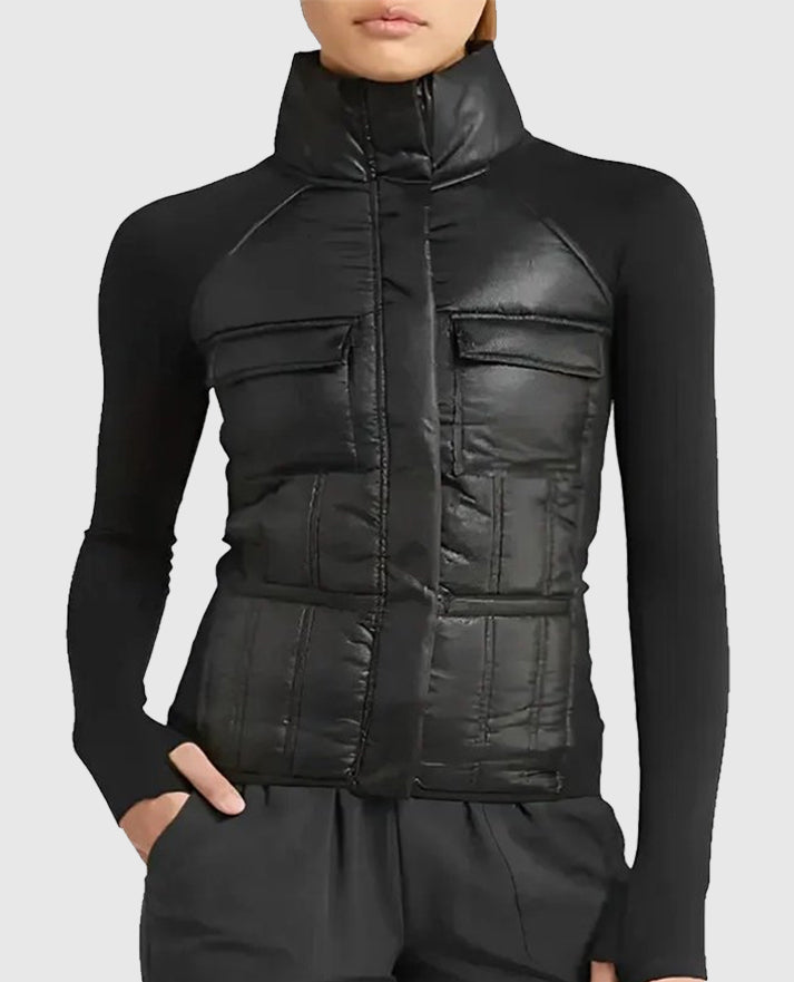 Women's Hybrid Black Zella Puffer Jacket