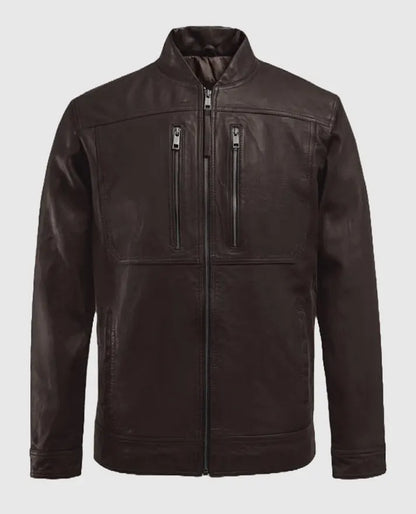 Men's Brown Thunder Storm Biker Leather Jacket