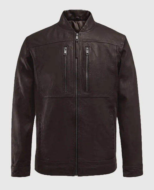 Men's Brown Thunder Storm Biker Leather Jacket