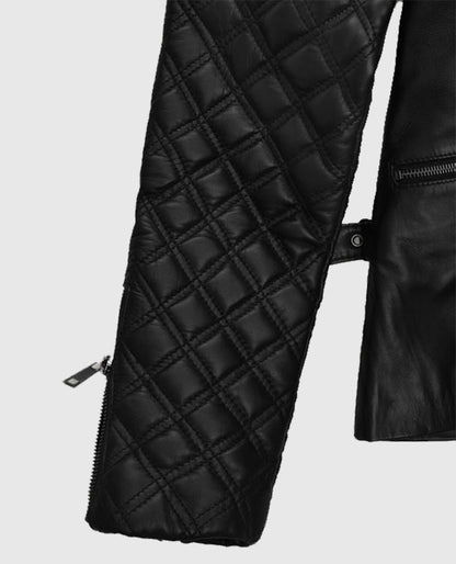 Kate Hudson Black Quilted Leather Jacket