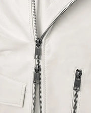 Nick Jonas White Leather Jacket