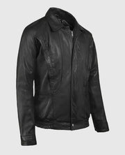 Men's Bomber Vintage Black Leather Jacket