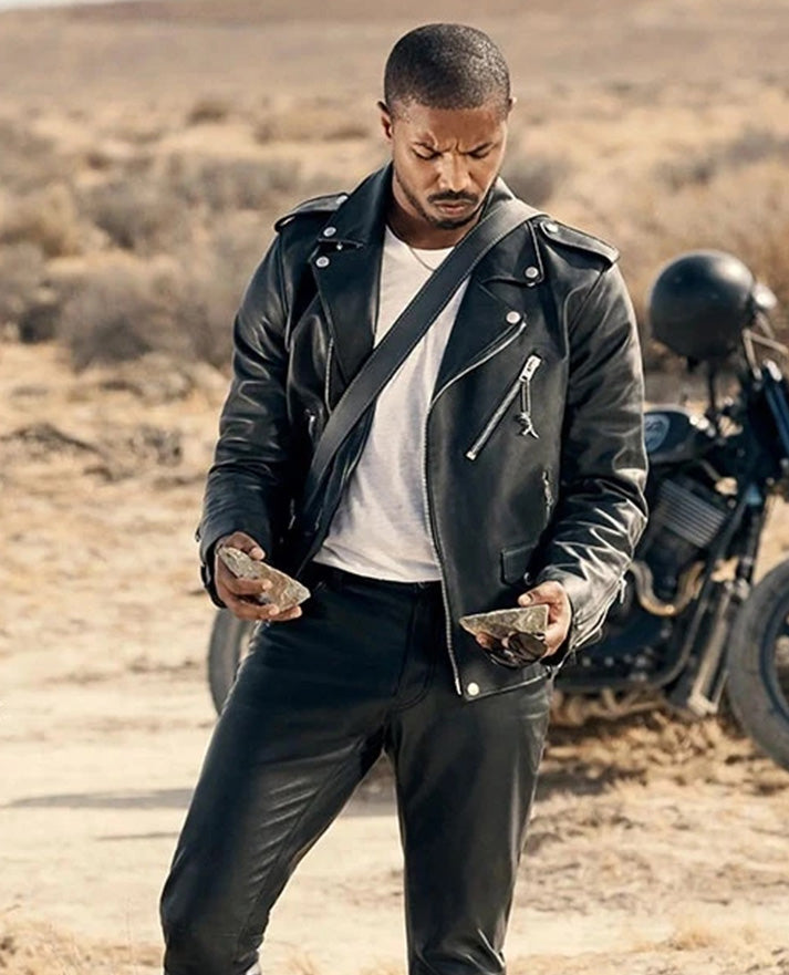 Michael B. Jordan Black Leather Jacket