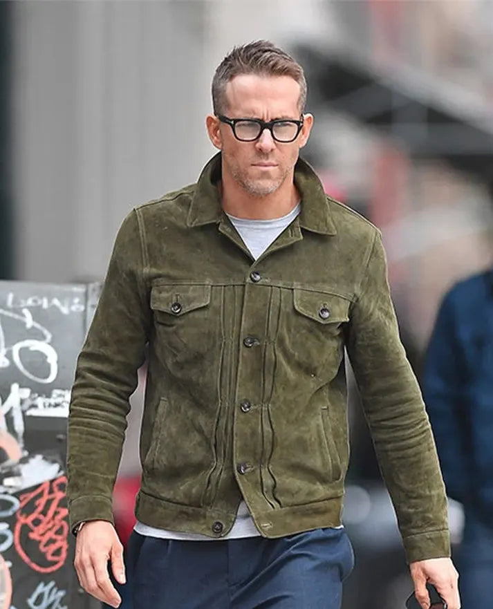 Ryan Reynolds Trucker Leather Jacket