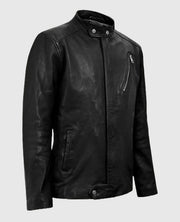 Men's Motorad Biker Black Leather Jacket