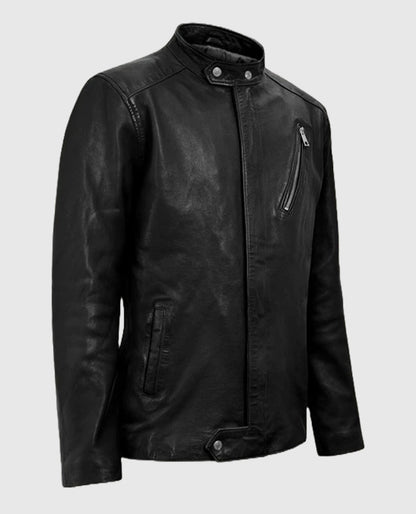 Men's Motorad Biker Black Leather Jacket