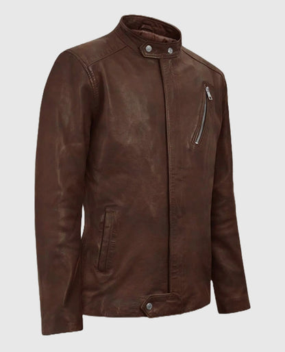 Men's Motorad Spanish Brown Biker Leather Jacket