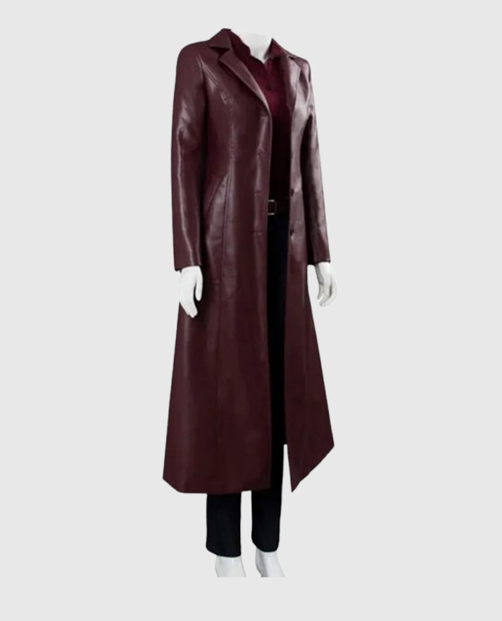 Dark Phoenix Jean Grey Maroon Leather Coat