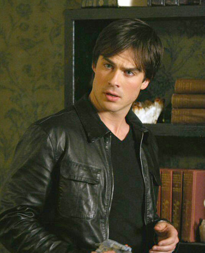The Vampire Diaries Damon Salvatore Leather Jacket