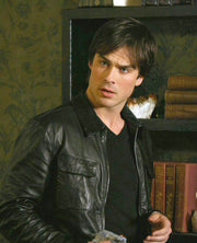 The Vampire Diaries Damon Salvatore Leather Jacket